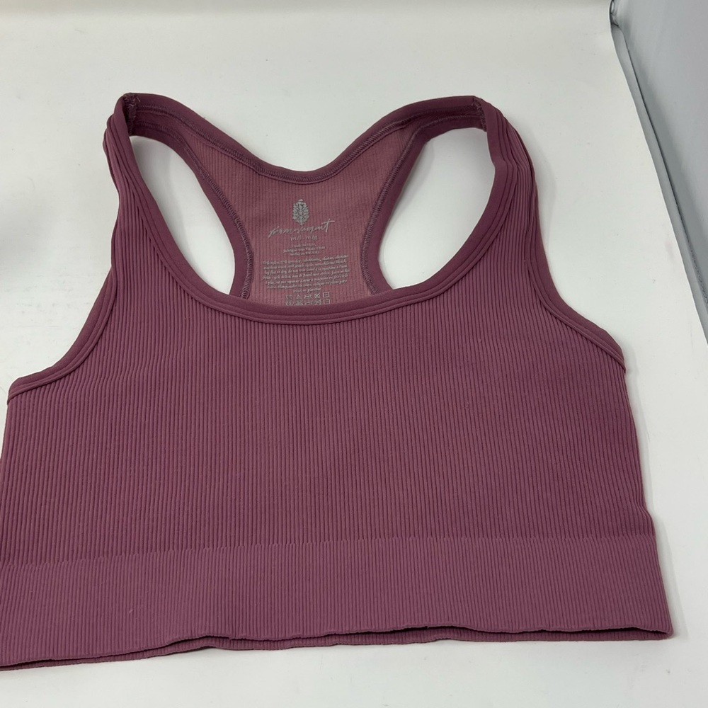 NWOT Free People Ribbed Mauve Sports Bra M/L (8-14)